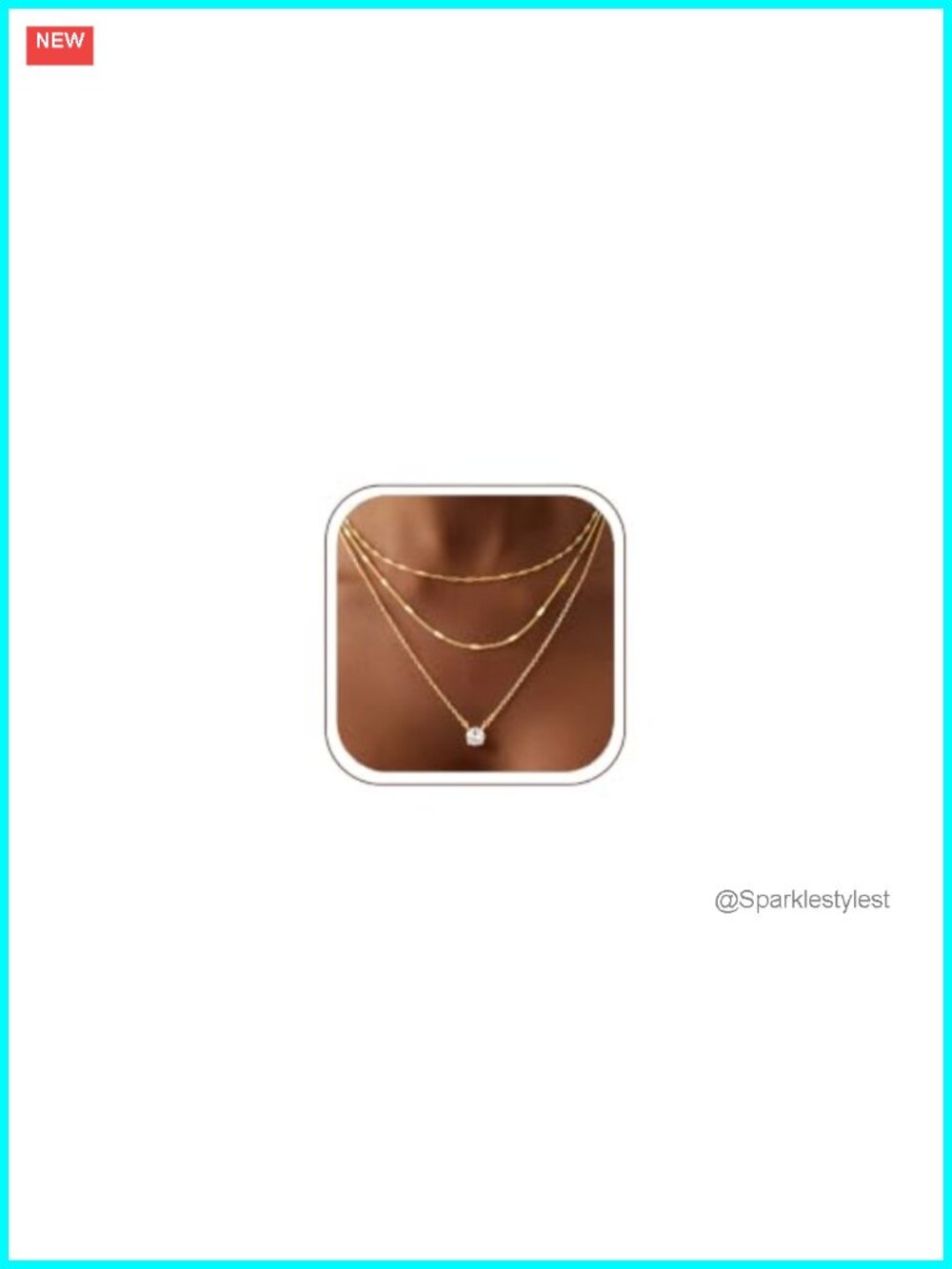 14K Gold Plated Layered Necklace Set Adjustable Detachable 3 Chains